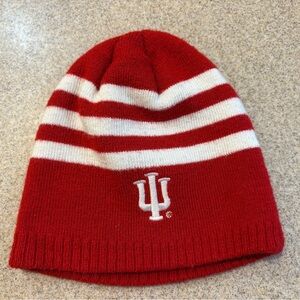 Adidas Indiana University Hoosiers IU Kids youth Red and White Stripe Hat Beanie